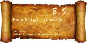 Borbényi István névjegykártya