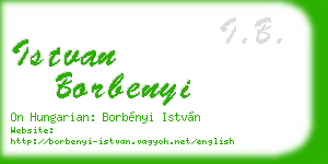 istvan borbenyi business card